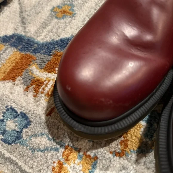 Dr. Marten Leather Chelsea Boots Cherry Red Size 8 - Picture 8 of 9